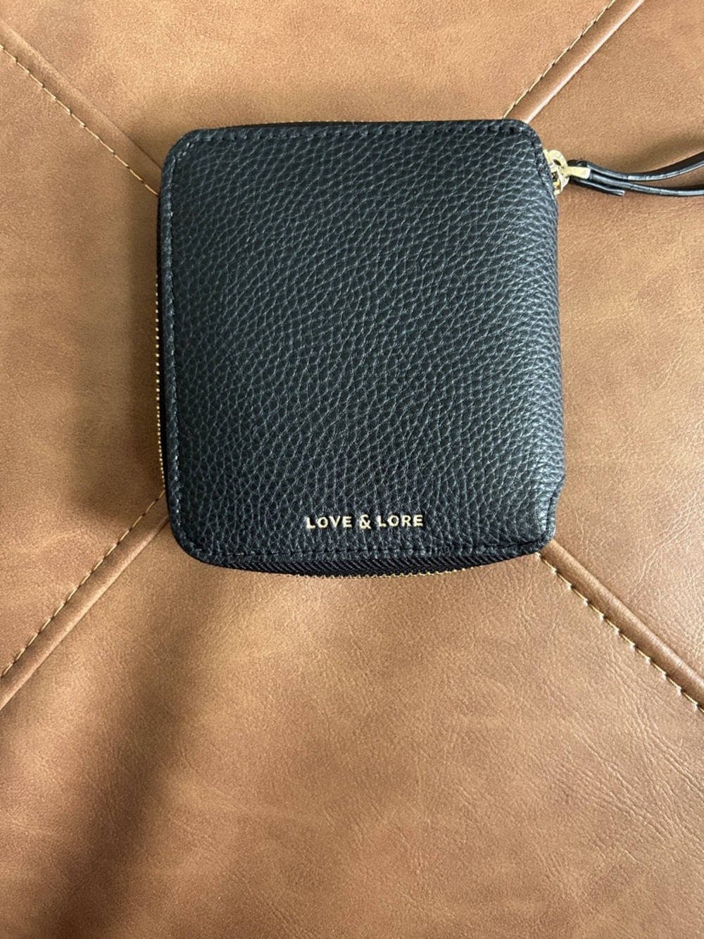Love & Lore Black Leather Zip Wallet